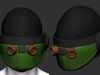  helmet scifi high poly sculpt   3d printable  3D model