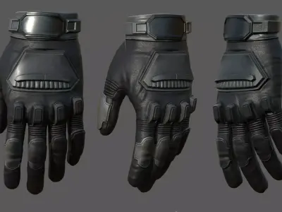 Gloves Sci-fi military fantasy cyborg armor develop  Low-poly 3D model