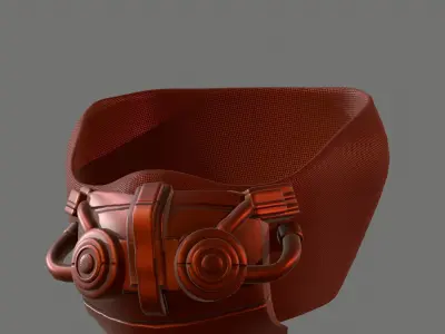 Gas mask helmet 3d model scifi Low-poly  Low-poly 3D model 302
