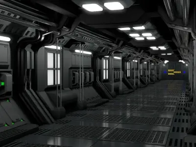 Sci Fi Corridor  3D model 30