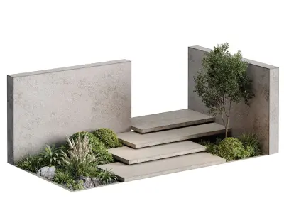 Landscape Furniture stairs - Set 01 3D model