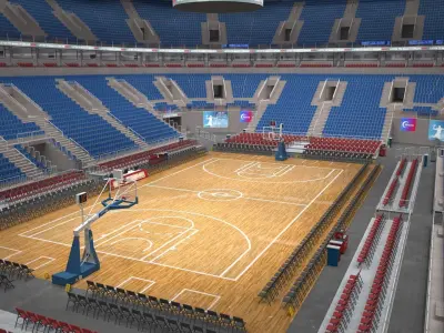 Basketball - NHL - IIHF Ice Hockey arena 3D Model Pack