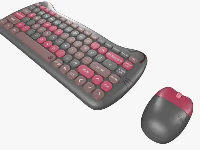 Wireless Keyboard Mouse Set Ultimate Dark Gray Version 3D model