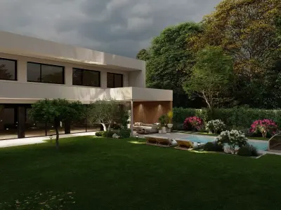 3D Exterior Scene 3D model design garden and landscape 3D 3D model