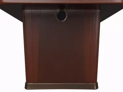 Executive Boardroom Table 3D Mahogany Finish Leather Inlay3D 3D model