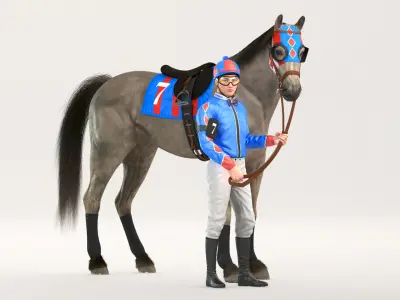  Racehorse and Jockey HQ 006 Standard License 