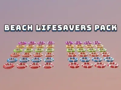 Beach Props and Clouds Collection Vol 1 3D Model Pack