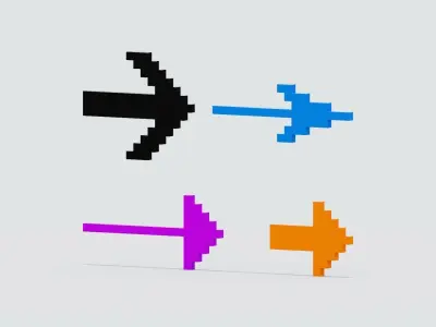 Arrow Pixel Collection Low-poly 3D model