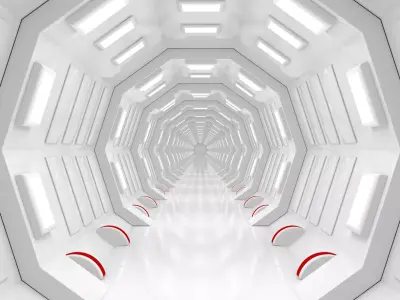 Futuristic Sci Fi Spaceship Corridor Environment 3D model