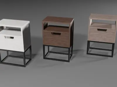A set of modern bedside tables Low-poly 3D model