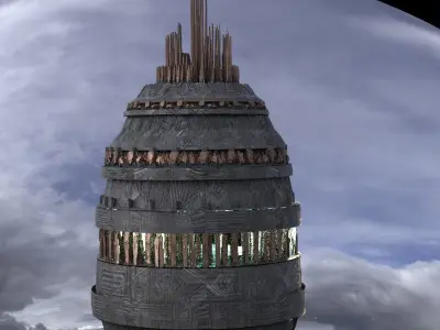 Flying Sci-Fi Dome 3D model