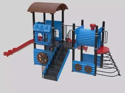 Train Style Playground 2 Low-poly 3D model