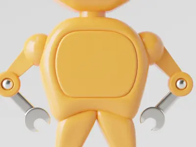 Simple Robot Low-poly 3D model