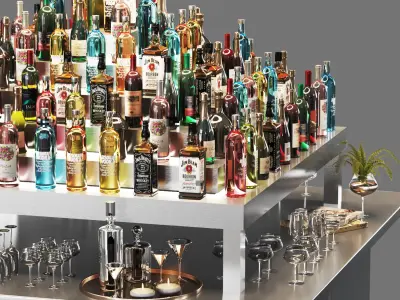 Cocktailbar03-ceiling lighting  Low-poly 3D model