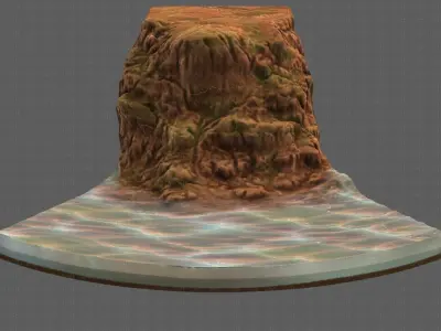 Cliff lowpoly V05 Low-poly 3D model