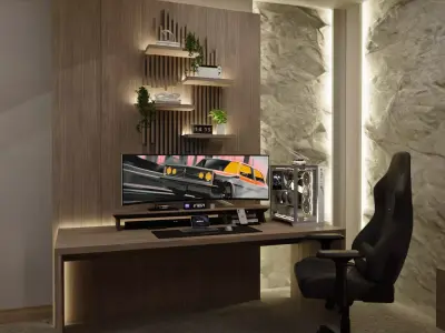Minimalist Home Office - Design 3D model