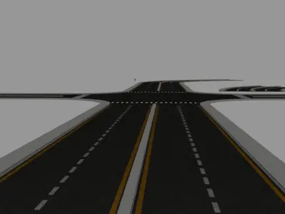 Road straight VR  low-poly 3D model Low-poly 3D model