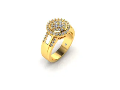 Solitaire Engagement Wedding Ring 3D print model 14