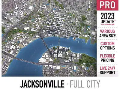Jacksonville Low-poly 3D model