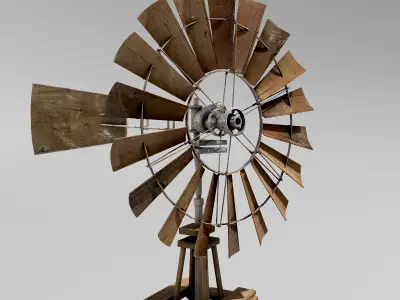 Windmill wooden Low-poly 3D model