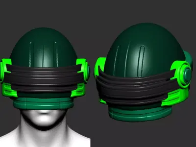 helmet high poly sculpt 3d printable ver 7 3D model 3D model 62