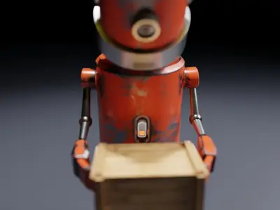 ROX-49 Low Poly Robot 3D Model 3D model
