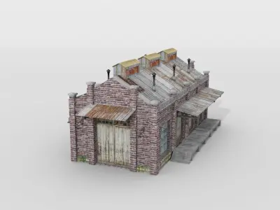 Old brick warehouse 3D model