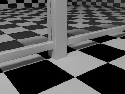 Glass Railing - Style 3 3D model