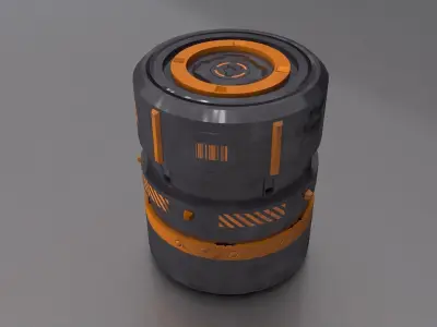 Sci-Fi Barrel - container Low-poly 3D model