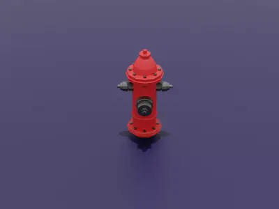 Low Poly Fire Hydrant Game Ready Stylized City Prop Low-poly 3D model