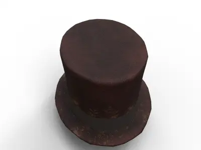  Steampunk  hat Low-poly 3D model