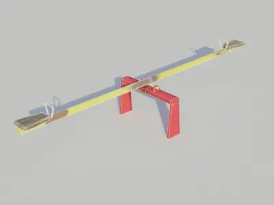 Playground See-saw - Low-poly PBR Low-poly 3D model
