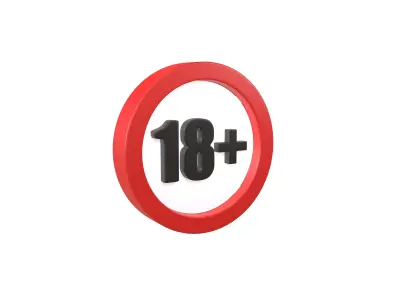 Eighteen Plus Symbol v2 001 Low-poly 3D model