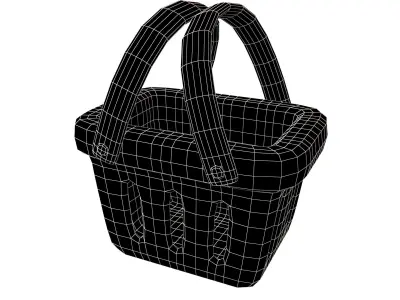 Shopping Basket Icon v1 006 Low-poly 3D model