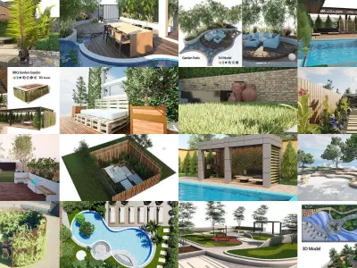 39 High-Quality Landscape Design Assets 3D Model Pack