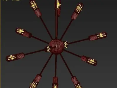 SPUTNIK FILAMENT CHANDELIER 3D model