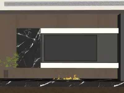 TV background wall 3D model