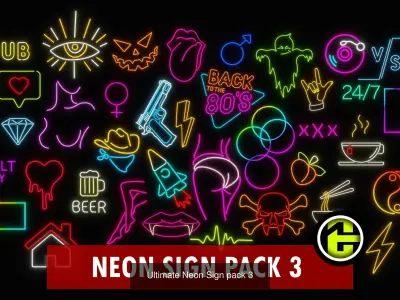 Ultimate Neon Sign Bundle Vol1 - 223 3D Model Pack