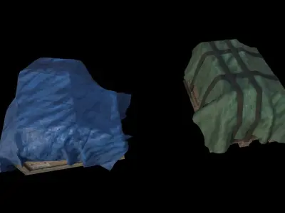 Wooden Shack Pack Low-poly 3D model