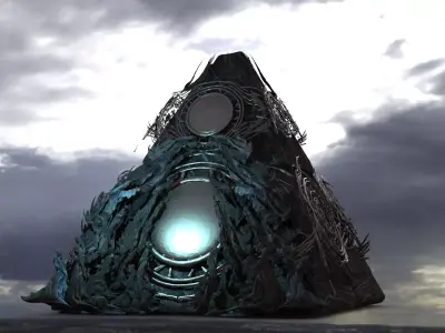 Sun God Pyramid portals 3D model