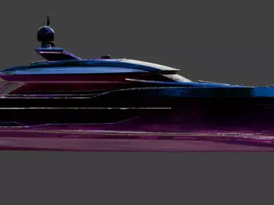 Cyberpunk Stealth Yacht 3D Model 3D model