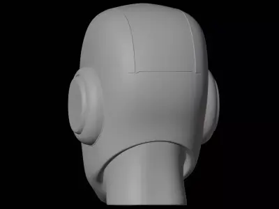 Robot Head Character Bust 3D print model
