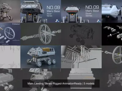 Mars Landing Series-Rigged-AnimationReady 3D Model Pack