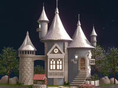 stone castle building  3D model