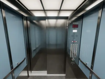 Real-time Elevator Cab Interior 02 Low-poly 3D model