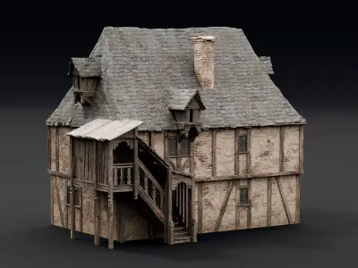 Medieval City Houses 3D model