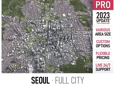 Seoul - 3D City Model Low-poly 3D model