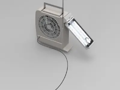 Rechargeable Fan with LED Light 3D model