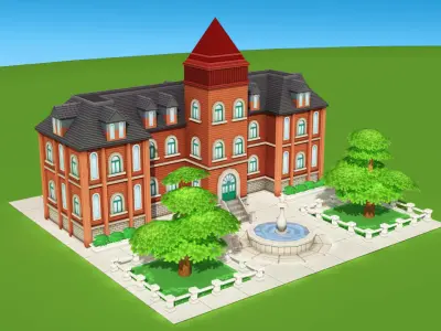 Urban City Low-poly 3D model