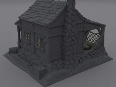 Seaside Shack Tabletop Terrain 28 MM 3D print model